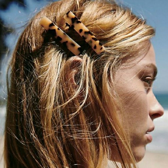 Accessories - Mini Resin Hair Clip Set - Milky Tortoiseshell